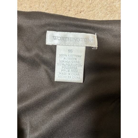 Brown And White Full Skirt By Worthington Size 16 - Picture 3 of 4